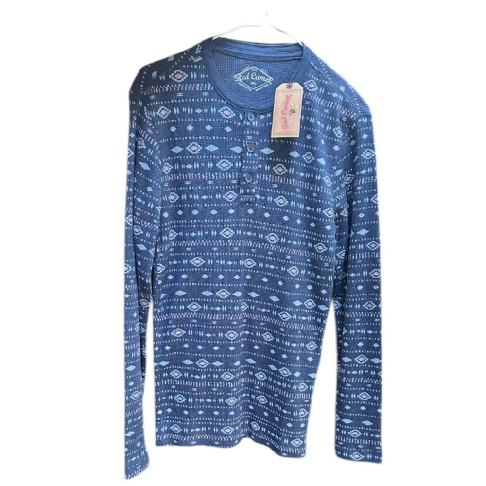 Men’s Red Camel Long Sleeved Waffle shirt NWT dize S.